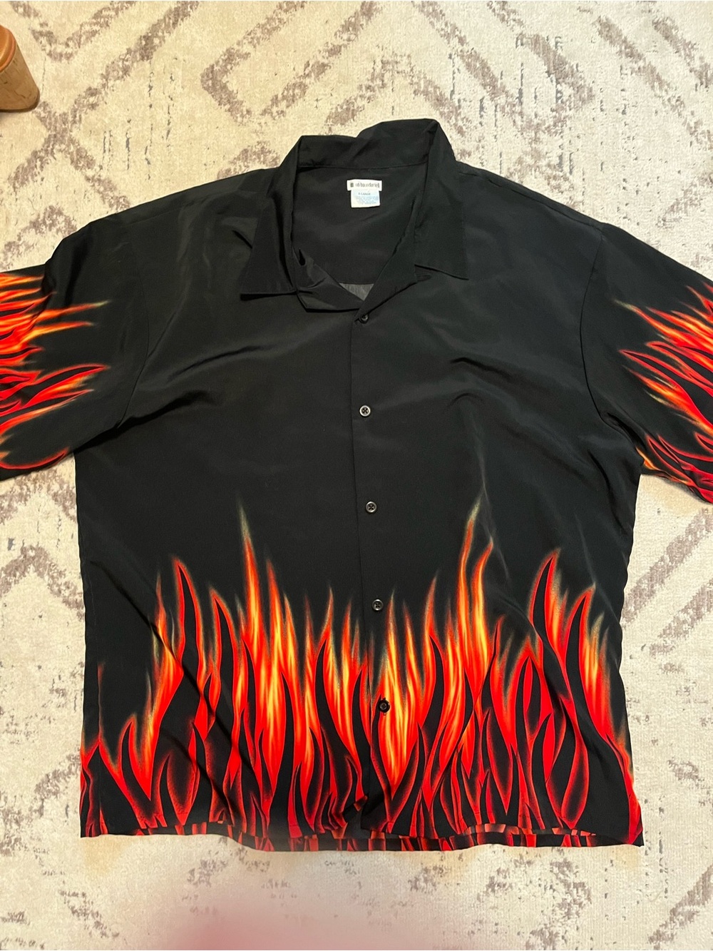 Guy Fieri flame button up short sleeve Y2K vintage